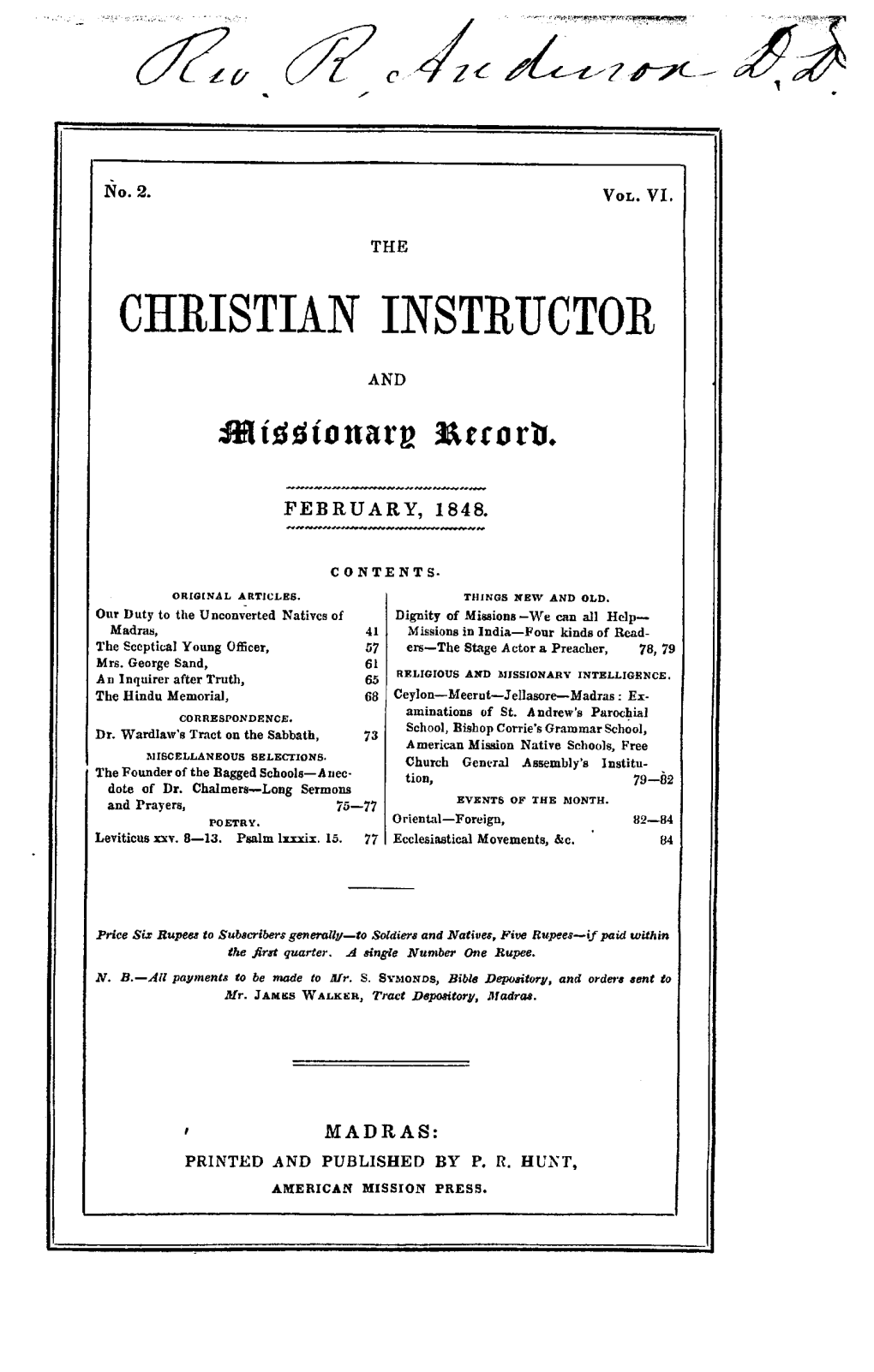 Christian Instructor