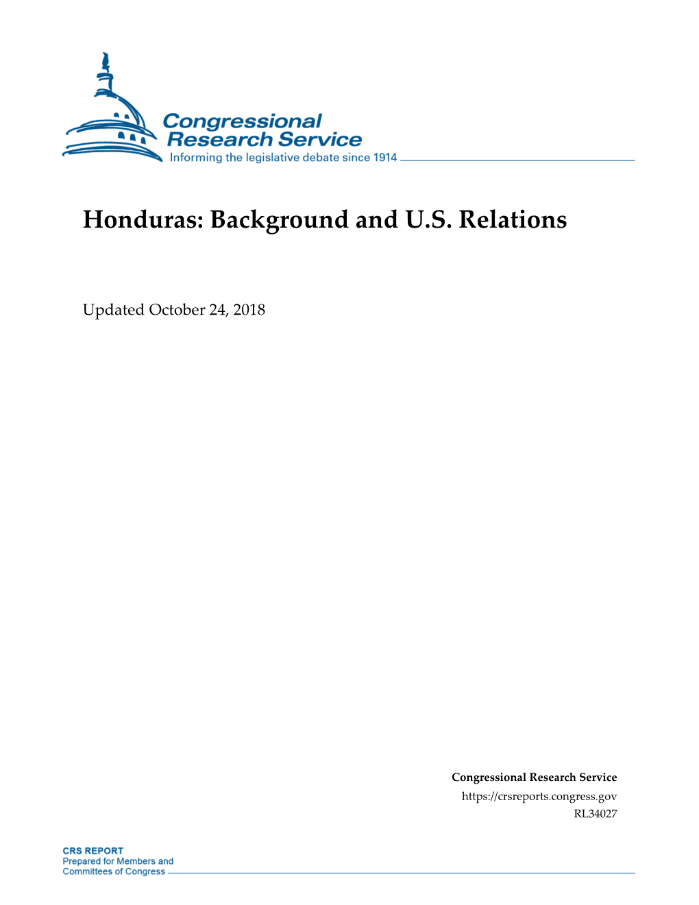 Honduras: Background and U.S. Relations