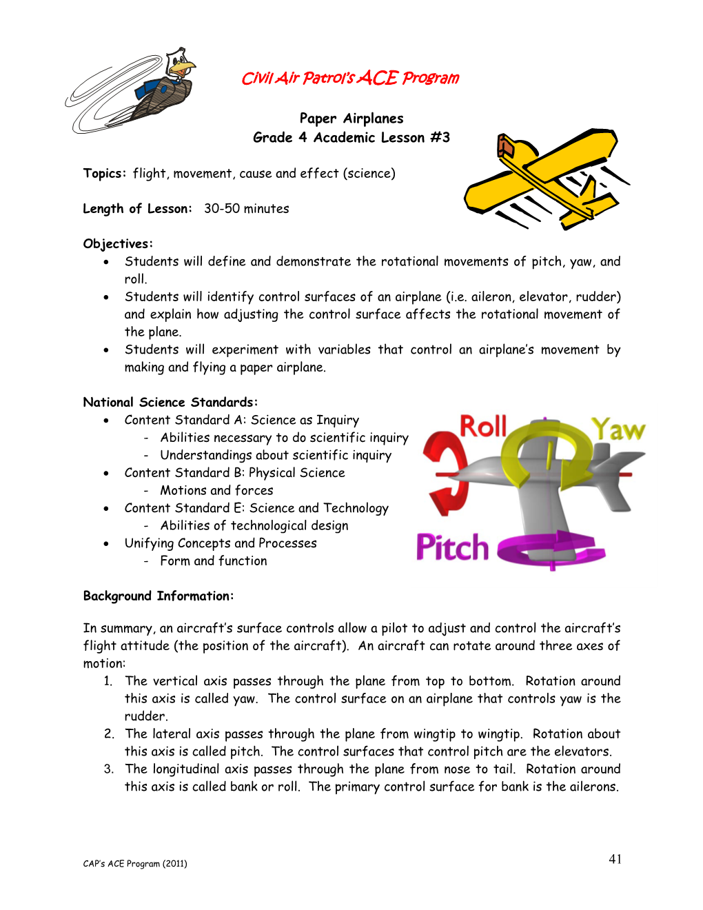 41 Civil Air Patrol's ACE Program Paper Airplanes Grade 4 Academic