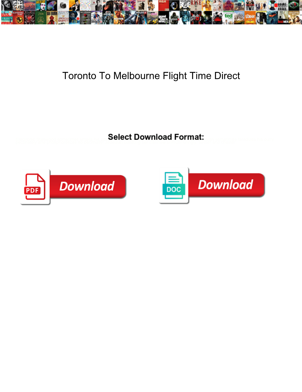 Toronto to Melbourne Flight Time Direct