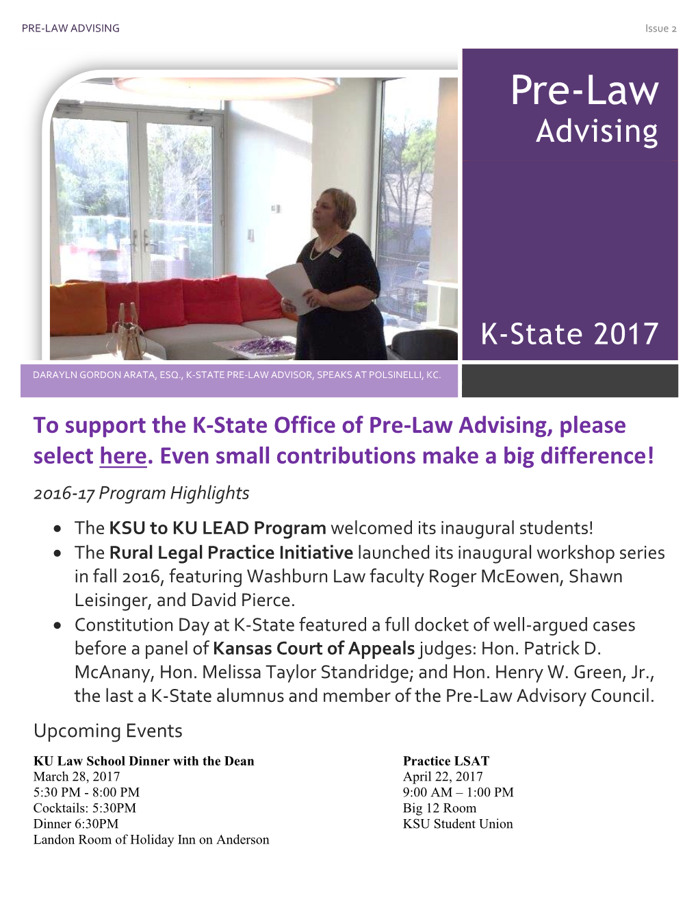 PRE-LAW ADVISING Issue 2