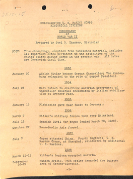 USMC Chronology of World War II 30 January
