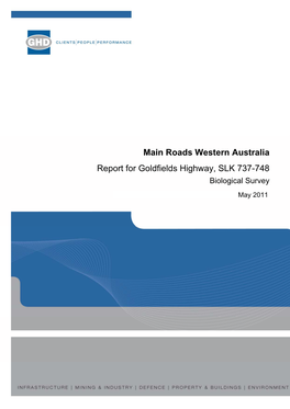Roads Western Australia Report for Goldfields Highway, SLK 737-748 Biological Survey