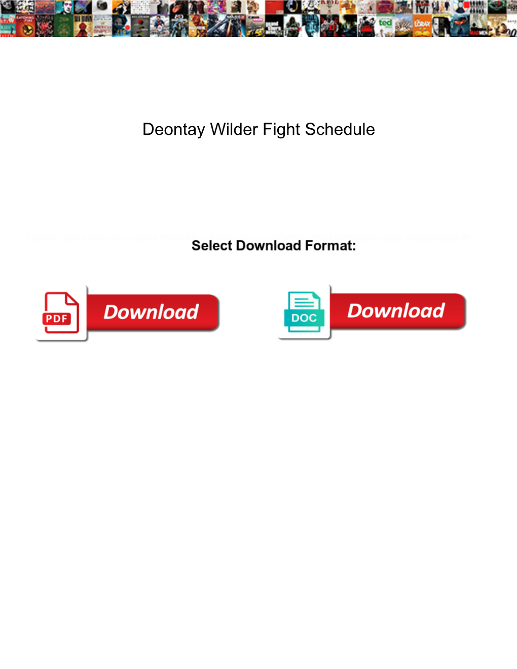 Deontay Wilder Fight Schedule