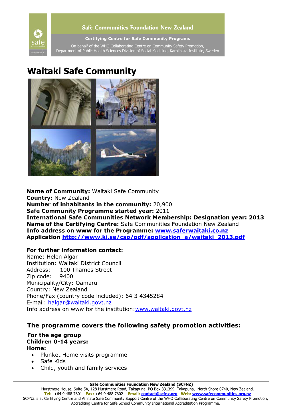 Waitaki Safe Community