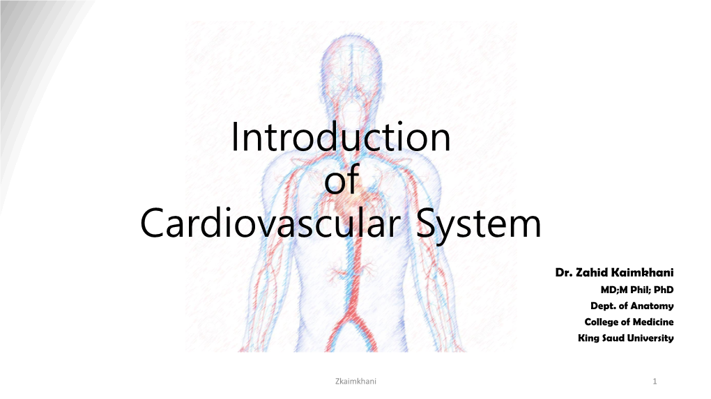 Introduction of Cardiovascular System