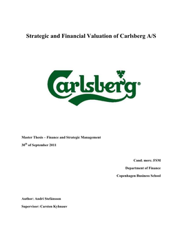Strategic and Financial Valuation of Carlsberg A/S