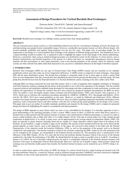 Assessment of Design Procedures for Vertical Borehole Heat Exchangers