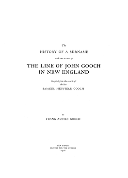 The Line of John Gooch in New England