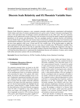 Discrete Scale Relativity and SX Phoenicis Variable Stars