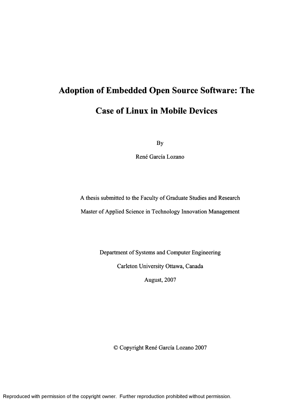 Adoption of Embedded Open Source Software: The
