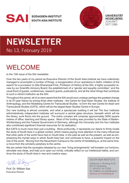 NEWSLETTER No 13, February 2019