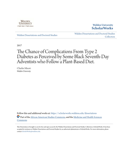 The Chance of Complications from Type 2 Diabetes As Perceived by Some Black