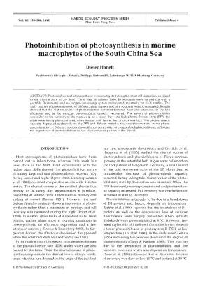 Photoinhibition of Photosynthesis in Marine Macrophytes of the South China Sea