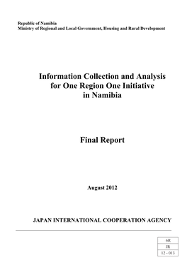 Information Collection and Analysis for One Region One Initiative In