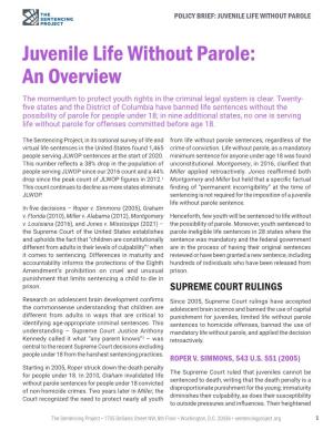 Juvenile Life Without Parole