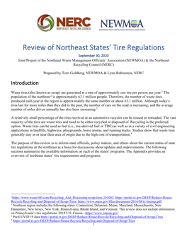 Review of Northeast States' Tire Regulations