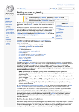 Building Services Engineering from Wikipedia, the Free Encyclopedia