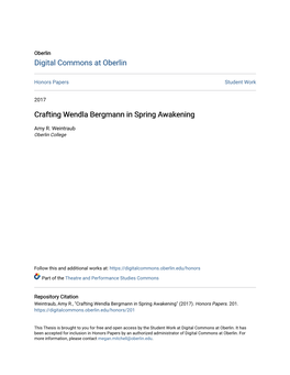 Crafting Wendla Bergmann in Spring Awakening