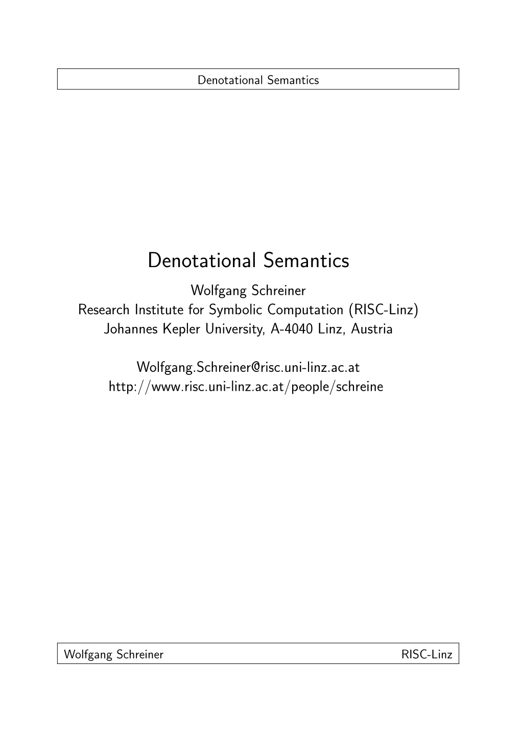 Denotational Semantics