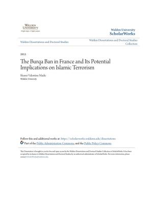 The Burqa Ban in France and Its Potential Implications on Islamic Terrorism