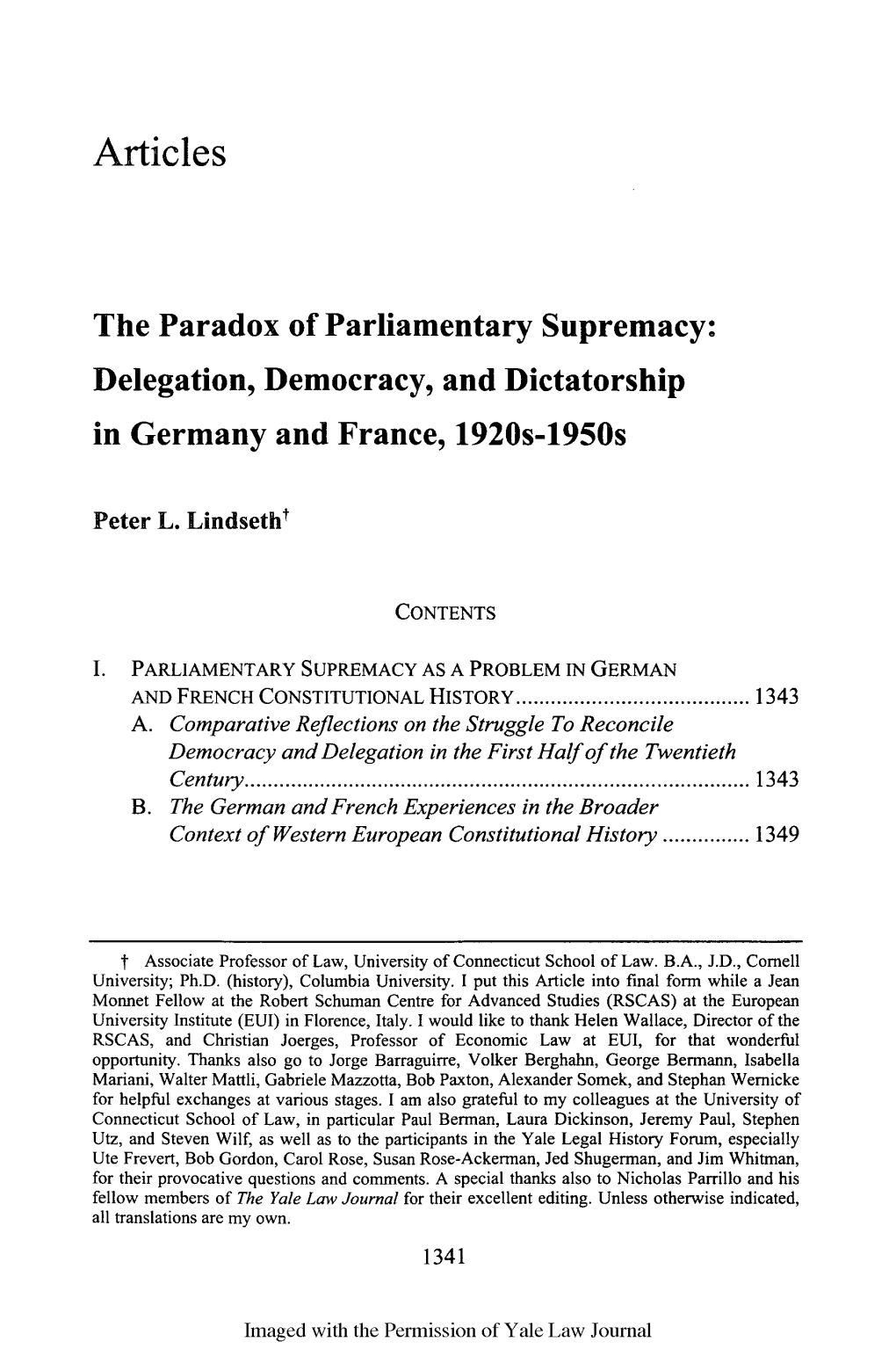 The Paradox of Parliamentary Supremacy: Delegation, Democracy, and Dictatorship in Germany and France, 1920S-1950S