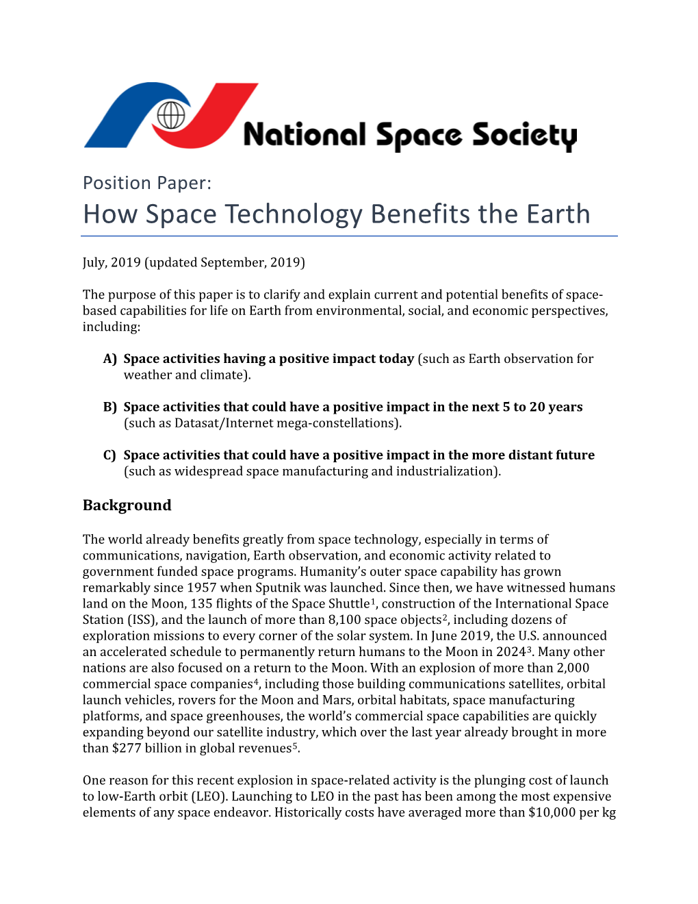 research paper on space technology