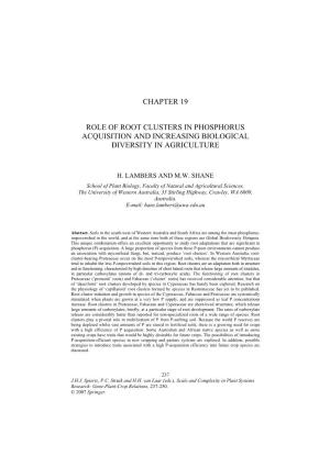 Chapter 19 Role of Root Clusters in Phosphorus