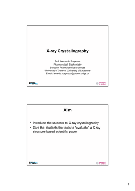 X-Ray Crystallography