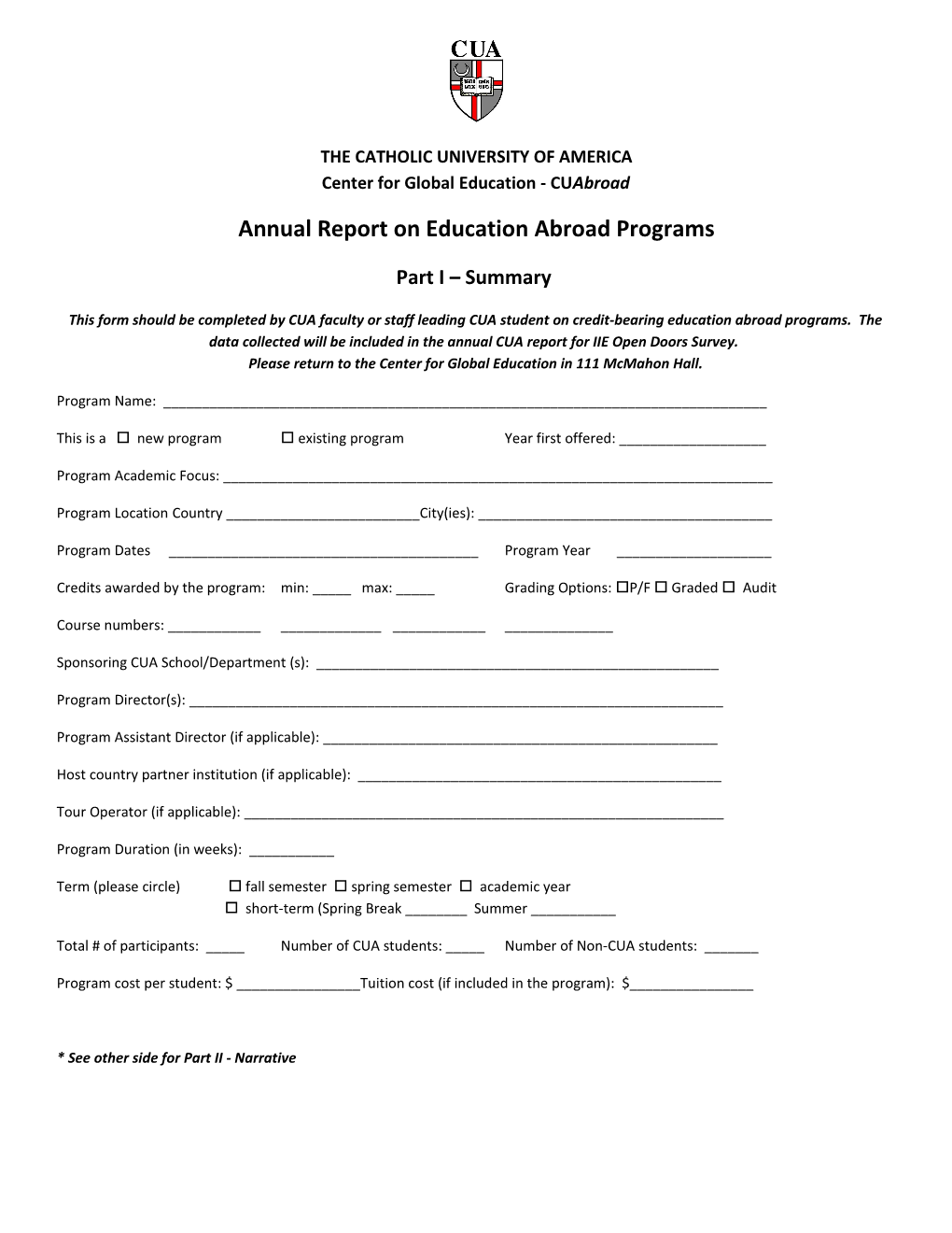 Annual Report on Education Abroad Programs