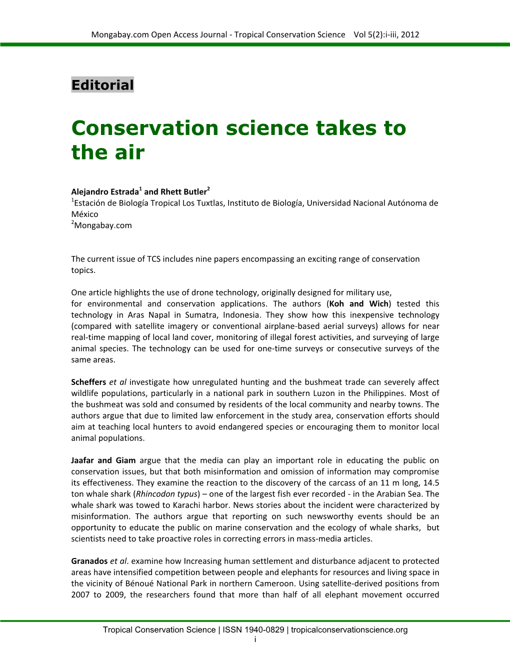 Conservation Science Takes to the Air