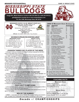 Wright State Game Notes.Indd
