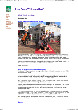 Cycle Aware Wellington - Windy Wheels Newsletter
