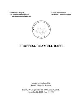 Professor Samuel Dash
