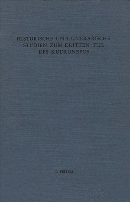 Historische Und Literarische Studiën Zum Dritten Teil Des Kudrunepos