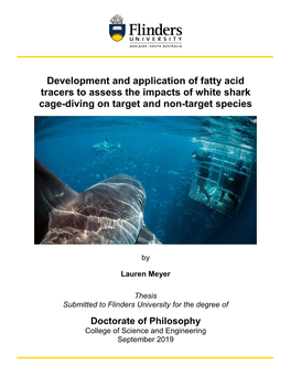 Development and Application of Fatty Acid Tracers to Assess the Impacts of White Shark Cage-Diving on Target and Non-Target Species