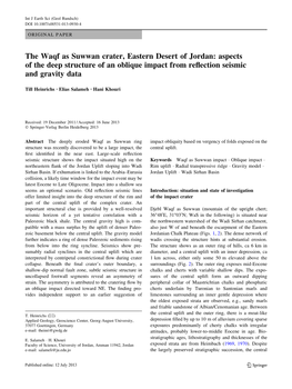 The Waqf As Suwwan Crater, Eastern Desert of Jordan: Aspects of the Deep Structure of an Oblique Impact from Reﬂection Seismic and Gravity Data