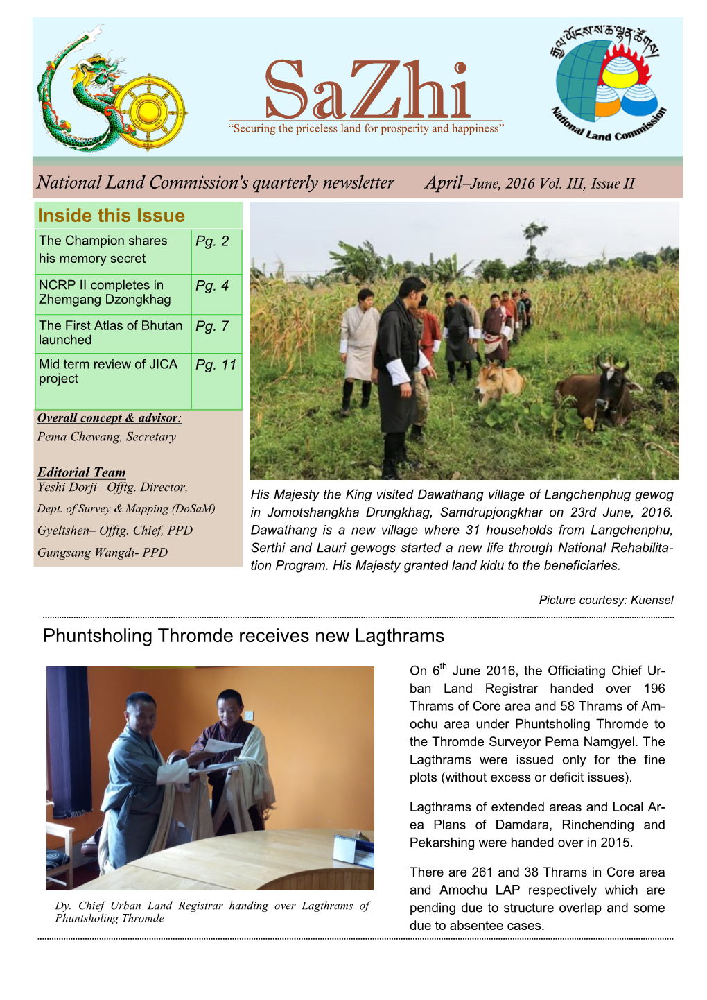 National Land Commission's Quarterly Newsletter April Inside This Issue