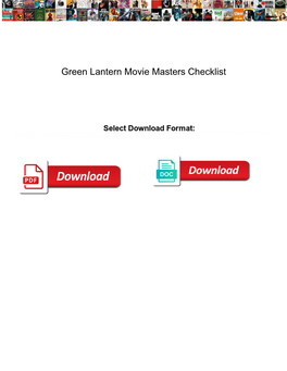 Green Lantern Movie Masters Checklist