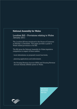 Localism Bill – Provisions Relating to Wales January 2011