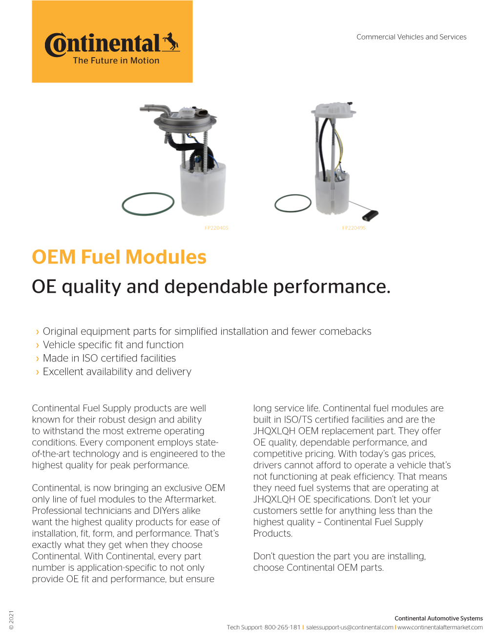 OEM Fuel Modules OE Quality and Dependable Performance