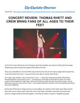 Concert Review: Thomas Rhett and Crew Bring Fans of All Ages to Their Feet