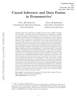 Causal Inference and Data Fusion in Econometrics∗