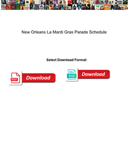 New Orleans La Mardi Gras Parade Schedule