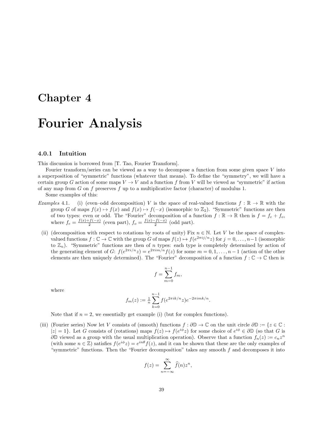 Fourier Analysis