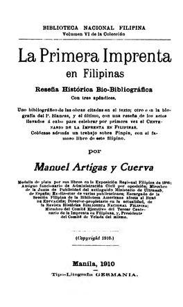 La Primera Imprenta En Filipinas