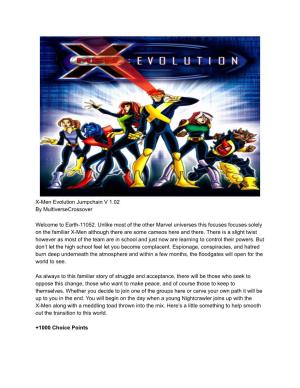 X-Men Evolution Jumpchain V 1.02 by Multiversecrossover Welcome To