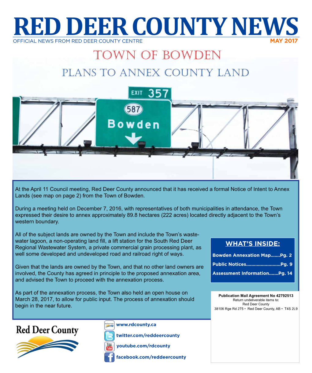 Town of Bowden Plans to Annex County Land