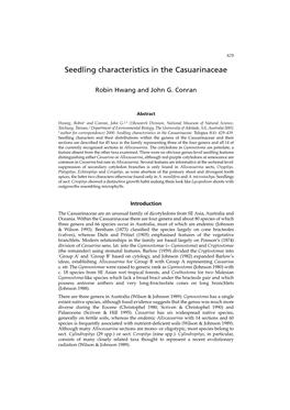 Seedling Characteristics in the Casuarinaceae