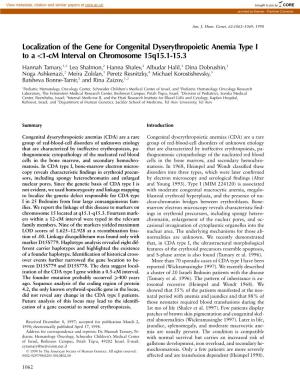 1-Cm Interval on Chromosome 15Q15.1-15.3